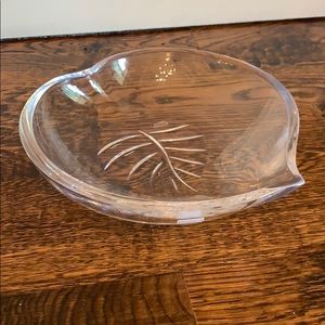 Miller Rogaska leaf shaped crystal bowl